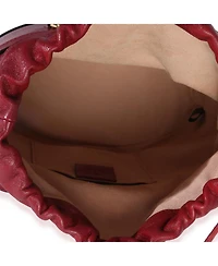 Pre-Owned Gucci Red Calfskin Horsebit 1955 Drawstring Bucket Bag