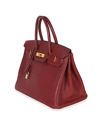 Pre-Owned HERMES Rouge Grenat Chevre de Coromandel Birkin 35 Phw