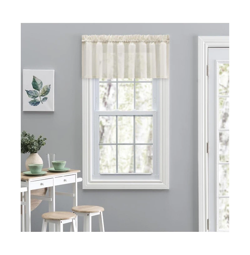 Ellis Curtain Cotton Voile 1.5" Rod Pocket Tailored Valance for Windows