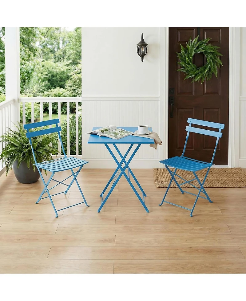 gaomon 3-Piece Foldable Metal Bistro Set with Square Table
