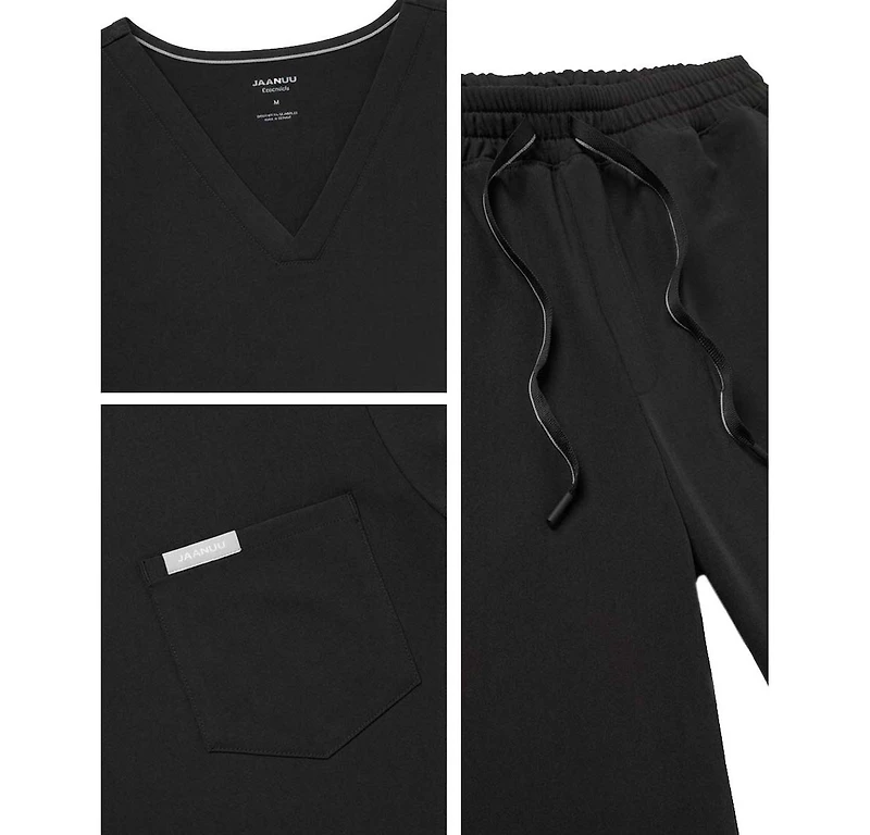 Jaanuu Men's Ultra last Essential Performance 5-Pocket Scrub Set