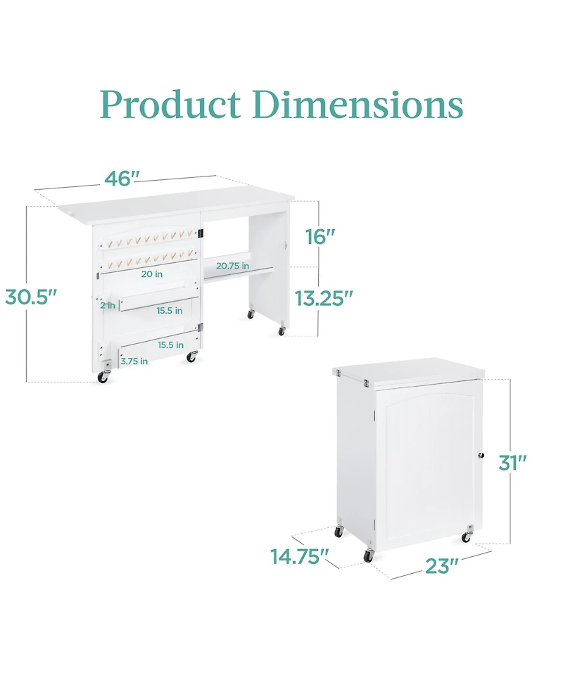 Best Choice Products Sewing Machine Table and Desk w/ Craft Storage and Trays