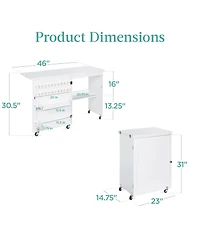Best Choice Products Sewing Machine Table and Desk w/ Craft Storage and Trays