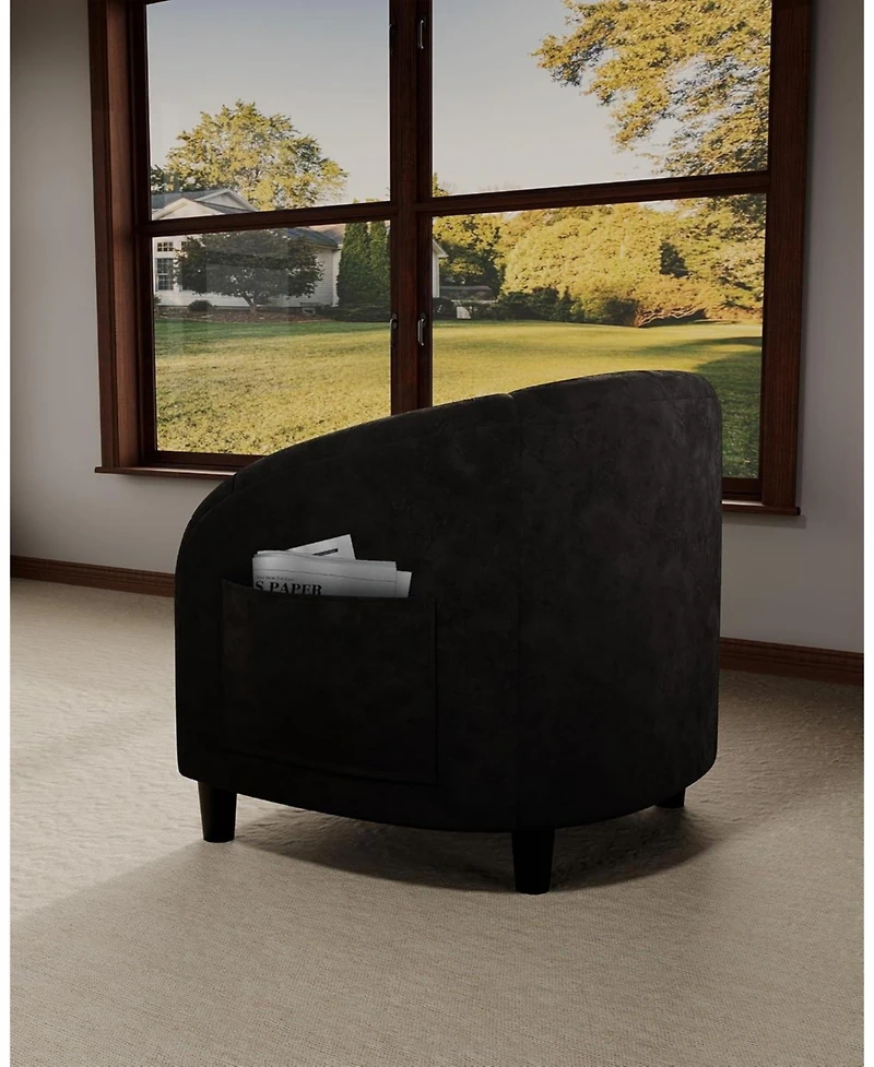 gaomon Velvet Accent Chair Club Cozy Armrest Upholstered Barrel with Solid Legs for Living Room Bedroom Study Waiting