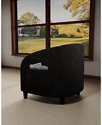 gaomon Velvet Accent Chair Club Cozy Armrest Upholstered Barrel with Solid Legs for Living Room Bedroom Study Waiting