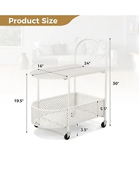 Slickblue Glass Coffee Table 2 Tier Mobile with Bear Design