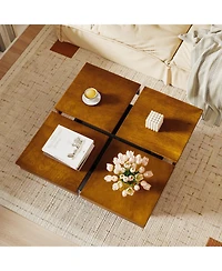 Slickblue Square Center Table, Mid Century Modern Coffee Table