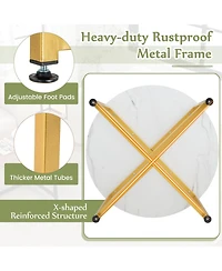 3-Piece Coffee Table Set Round Coffee Table and 2PCS Square End Tables