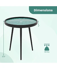 Slickblue Modern Coffee End Table Sea Shell Design Mid Century