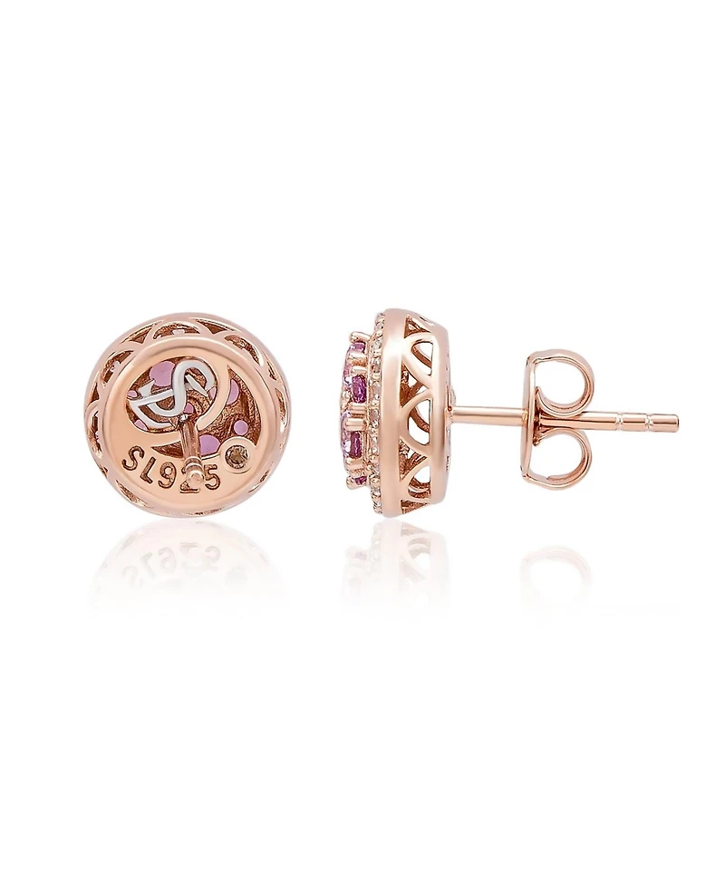 Suzy Levian New York Cubic Zirconia Cluster Halo Stud Earrings