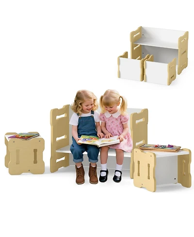 Sugift 3 Piece Toddler Table and Stool Activity Set