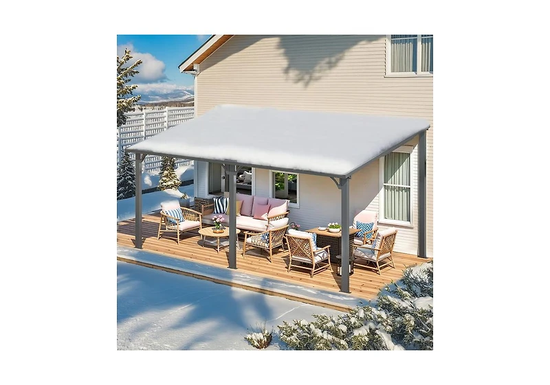Aecojoy 16'X10' Hardtop Gazebo Outdoor Pergola Lean to Metal Pergolas