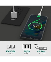 Rainsken Led Tv Stand, High Gloss Wood Entertainment Center, Media Console Table with Power Outlet and 2 Storage Cabinets for Living Room