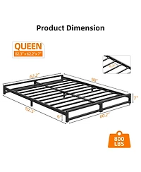 Homfan Metal Platform Bed Frame with Steel Slats Support, Mattress Foundation,Easy Assembly