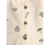 Carter's Baby Boys' Linen-Blend Top, Shorts and Hat, 3-Piece Set