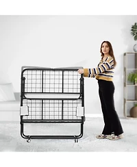 Sugift Rollaway Bed, 38" x 75", with 4" Memory Foam Mattress, Portable Folding Bed