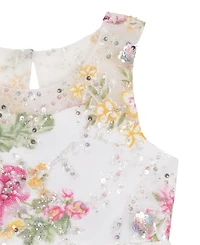 Rare Editions Girls' 2T-6X Round Neck Sleeveless Dress