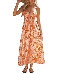 Cupshe Women's Peach Please Tropical Maxi Beach Dress