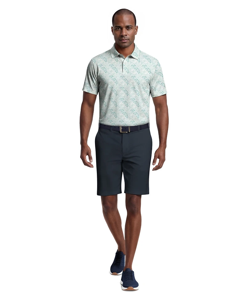 Pga Tour Men's Tropical Argyle Print Golf Polo