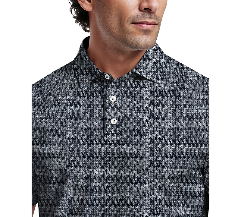 Pga Tour Men's Jacquard Micro Golf Polo Shirt