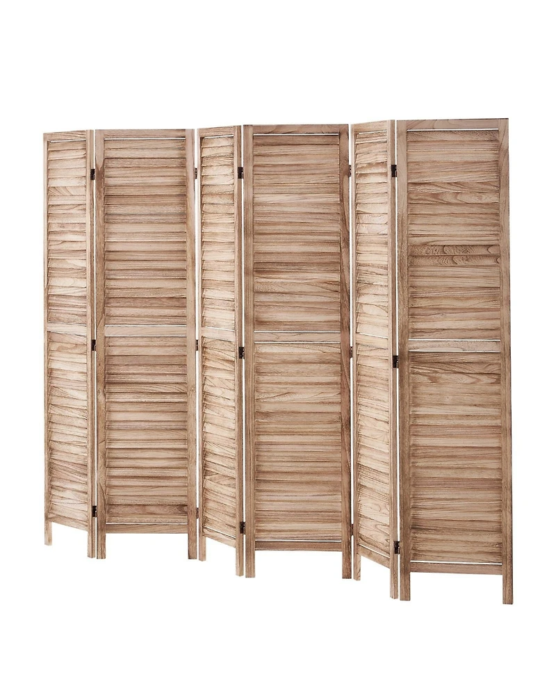 Sugift Wood Room Divider, 6 Panel Folding Privacy Screen, for Home or Office Use