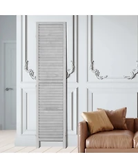 Sugift Wood Room Divider, 4 Panel Folding Privacy Screen for Home and Office Use