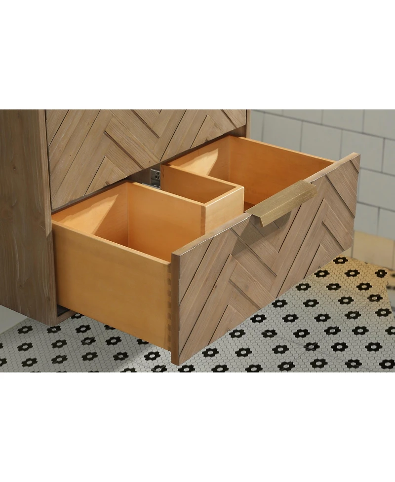 Ari Bath Carlsbad 30" Floating Bathroom Vanity Weathered Fir