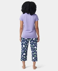 Hue Women's Printed Short-Sleeve Capri Pajama Set