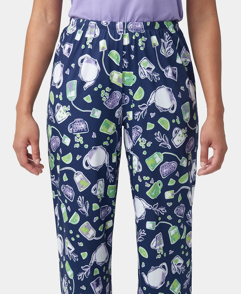 Hue Women's Printed Short-Sleeve Capri Pajama Set