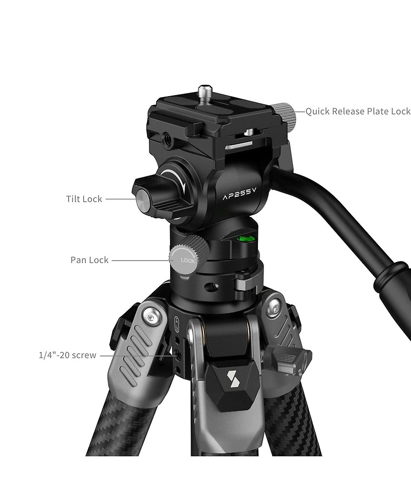 SmallRig AP255Pro 5-Section Carbon Fiber Portable Video Tripod