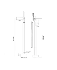 Busdays Bathroom Freestanding Waterfall Tub filler Matte Floor Mount Faucet with Hand Shower
