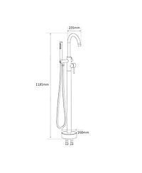 Busdays Brushed Nickel Freestanding Tub Filler Floor Mounted Bathtub Faucet with High Flow, Swivel Spout and Handheld Shower Head