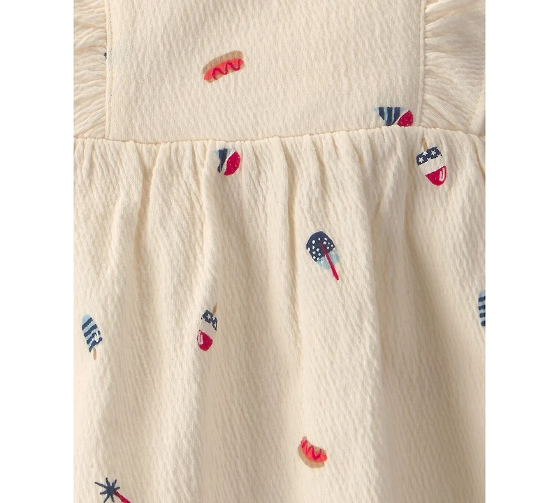 Carter's Baby Girls' Fourth of July Top and Shorts, 2-Piece Set