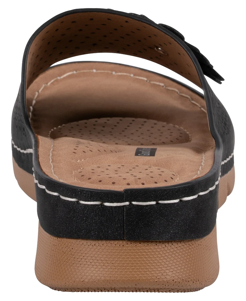 Gc Shoes Women's Gabbie Flower Rosette Comfort Sandals