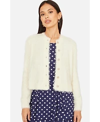 Yumi Women's Eyelash Knit Long Sleeve Cardigan