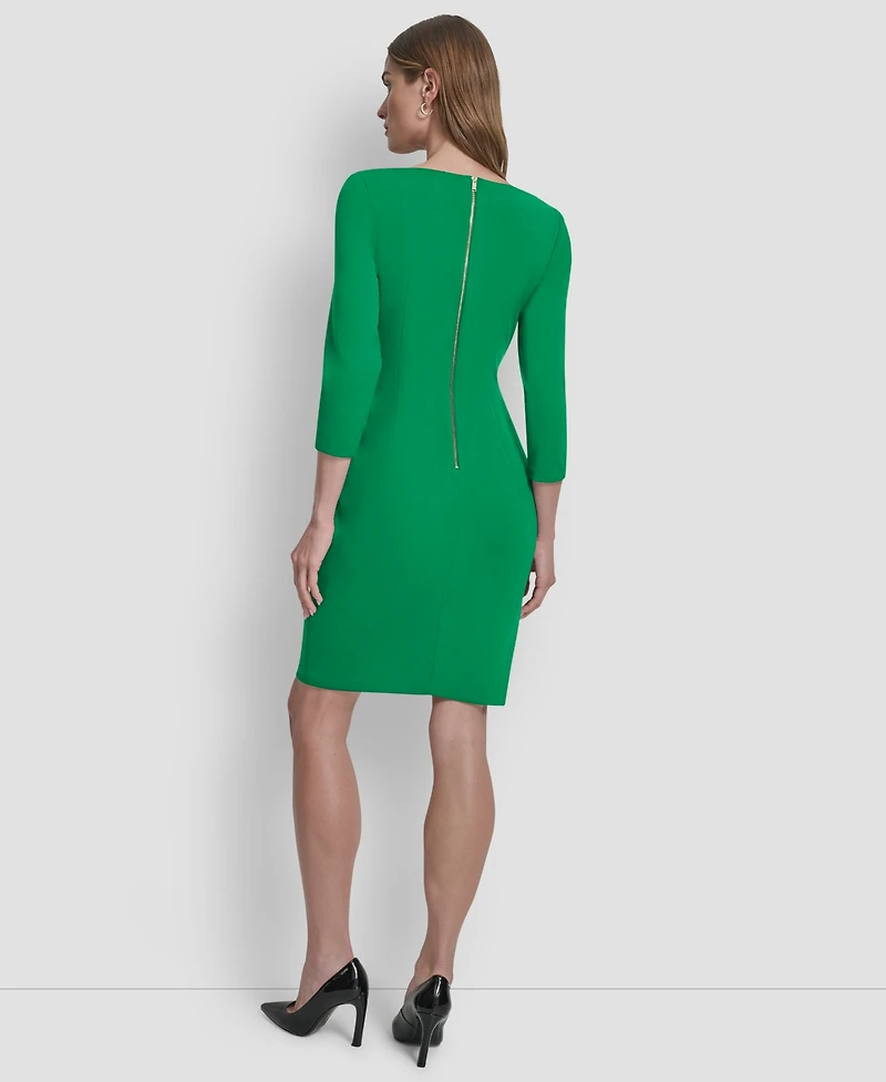 Dkny Women's 3/4-Sleeve Ruched Short Dress