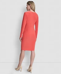 Dkny Women's V-Neck Faux Wrap Dress