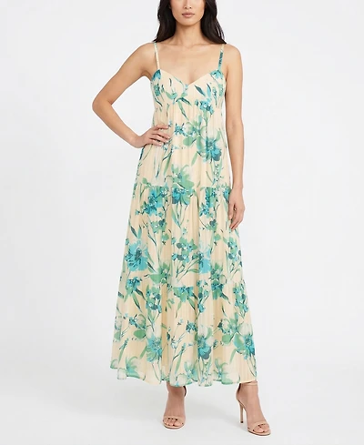 Taylor Women's Sweetheart Neck Floral Tiered Empire Waist Dress