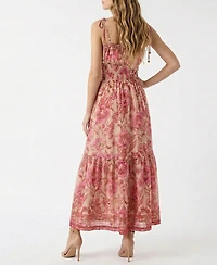Taylor Women's Square Neck Floral Smocked Pull-On Dress