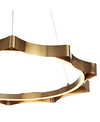 Possini Euro Design Gearworks Wide Brass Led Ring Pendant Light