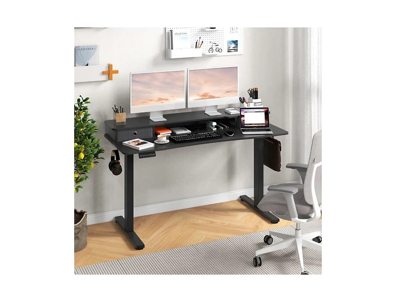 Slickblue Adjustable Electric Standing Desk with 2 Drawers for Home Office