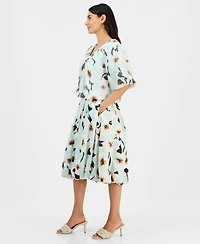 I.n.c. International Concepts Petite Printed Pull-On Midi Skirt, Macy's Exclusive