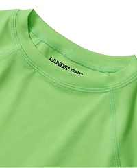 Lands' End Big Boys Husky Sunshade Upf 50 Chlorine Resistant Long Sleeve Crew Neck Rash Guard