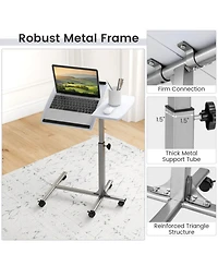 Gouun Adjustable Height Rolling Laptop Table with Lockable Wheels