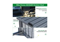 Aecojoy 73 Cu.Ft Outdoor Trash Can Storage Shed for 3 Garbage Cans