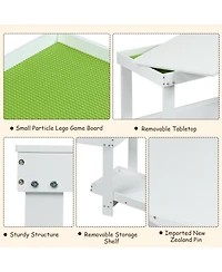 Gouun Multifunctional Wood Kids Activity Play Table with Storage Shelf