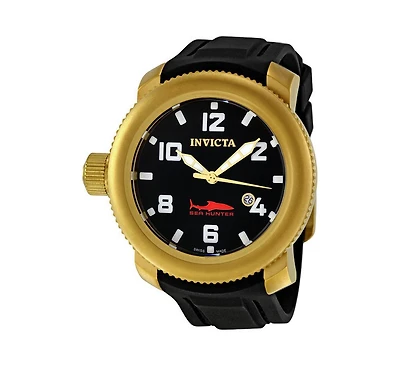 Invicta Men's 1545 Pro Diver Sea Hunter Quartz Black Dial Watch