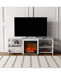 Homlux Fireplace Tv Stand for up to 75" Tv with Storage Shelves