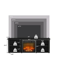 Homlux Modern Fireplace Tv Stand for TVs up to 65" with Storage Media Console, Americano