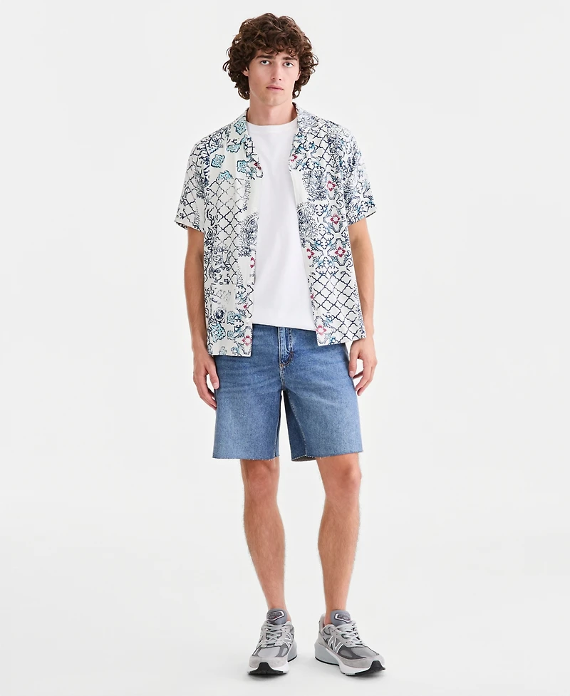 Sun + Stone Men's Paisley Patchwork Short-Sleeve Camp Shirt, Macy's Exclusive